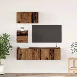 Tv Skapīšu Komplekts 4 Pcs Vecs Koks 60 X 30 X 30 Cm Vidaxl