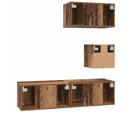 Tv Skapīšu Komplekts 4 Pcs Vecs Koks 60 X 30 X 30 Cm Vidaxl Tv Skapīšu Komplekts 4 Pcs Vecs Koks 60 X 30 X 30 Cm Vidaxl