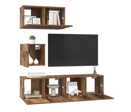 Tv Skapīšu Komplekts 4 Pcs Vecs Koks 60 X 30 X 30 Cm Vidaxl Tv Skapīšu Komplekts 4 Pcs Vecs Koks 60 X 30 X 30 Cm Vidaxl