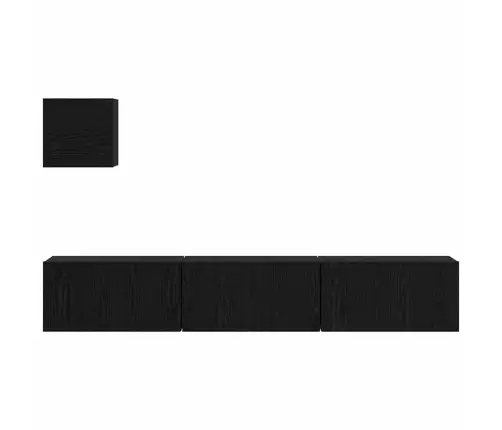 Tv Spintelių Komplektas 4 Pcs Juoda Ąžuolo 60 X 30 X 30 Cm