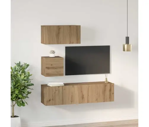 Tv Skapīšu Komplekts 4 Pcs Amatnieku Ozola 60 X 30 X 30 Cm Vidaxl