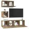 Tv Skapīšu Komplekts 4 Pcs Amatnieku Ozola 60 X 30 X 30 Cm Vidaxl