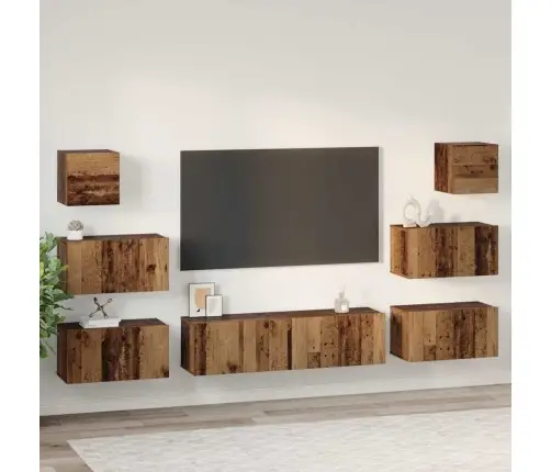 Telerikapi Komplekt 8 Pcs Vana Puit 60 X 30 X 30 Cm Tehispuit