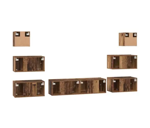 Telerikapi Komplekt 8 Pcs Vana Puit 60 X 30 X 30 Cm Tehispuit