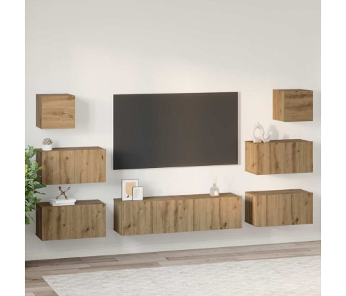 Tv Skapīšu Komplekts 8 Pcs Amatnieku Ozola 60 X 30 X 30 Cm Vidaxl
