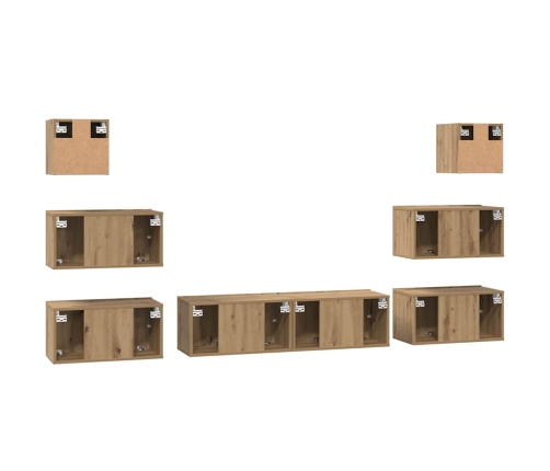 Tv Skapīšu Komplekts 8 Pcs Amatnieku Ozola 60 X 30 X 30 Cm Vidaxl