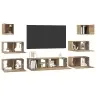 Tv Spintelių Komplektas 8 Pcs Artisano Ąžuolo 60 X 30 X 30 Cm