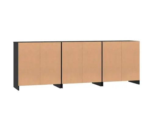 Puse 3 Pcs Melns Ozols 70 X 41 X 75 Cm Inženierijas Koks Vidaxl