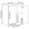 Puse 3 Pcs Melns Ozols 70 X 41 X 75 Cm Inženierijas Koks Vidaxl