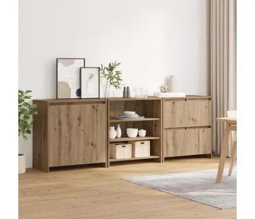 Sānu Skapji Ar Plauktu Cits 3 Pcs Amatnieku Ozola 70 X 41 X 75 Cm Vidaxl