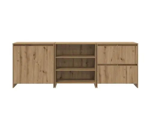 Sānu Skapji Ar Plauktu Cits 3 Pcs Amatnieku Ozola 70 X 41 X 75 Cm Vidaxl