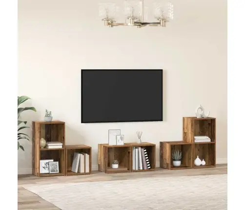 Tv Skapju Komplekts 6 Pcs Vecs Koks Inženierijas Koks Vidaxl Tv Skapju Komplekts 6 Pcs Vecs Koks Inženierijas Koks Vidaxl