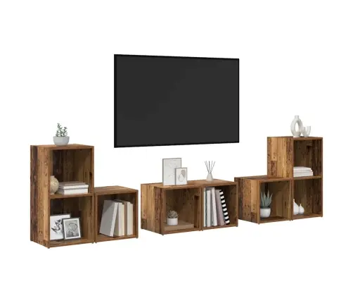 Tv Skapju Komplekts 6 Pcs Vecs Koks Inženierijas Koks Vidaxl Tv Skapju Komplekts 6 Pcs Vecs Koks Inženierijas Koks Vidaxl