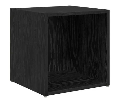 Tv Skapju Komplekts 6 Pcs Melns Ozolkoks Inženierijas Koks Vidaxl