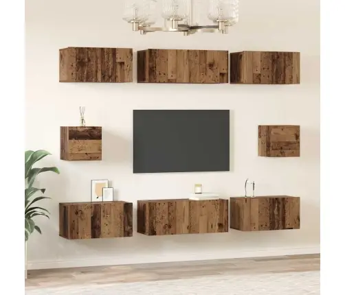 Telerikapi Komplekt 8 Pcs Vana Puit Tehispuit