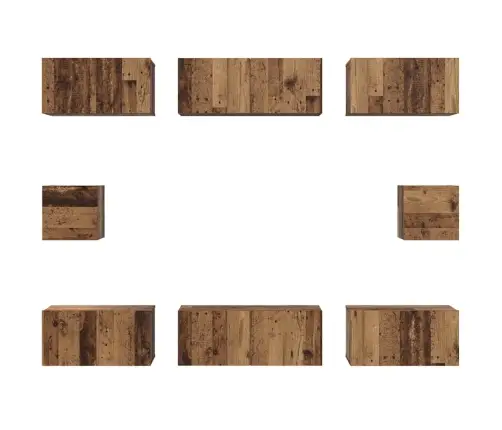 Telerikapi Komplekt 8 Pcs Vana Puit Tehispuit