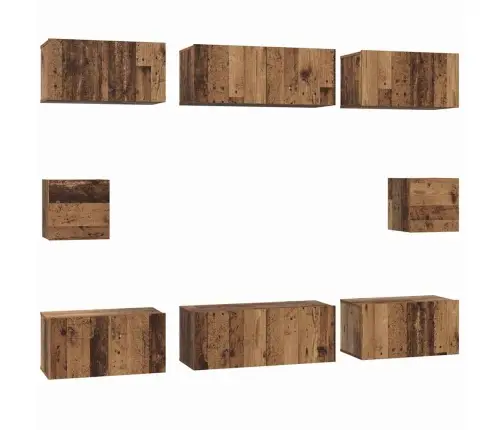 Telerikapi Komplekt 8 Pcs Vana Puit Tehispuit