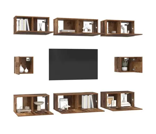 Telerikapi Komplekt 8 Pcs Vana Puit Tehispuit