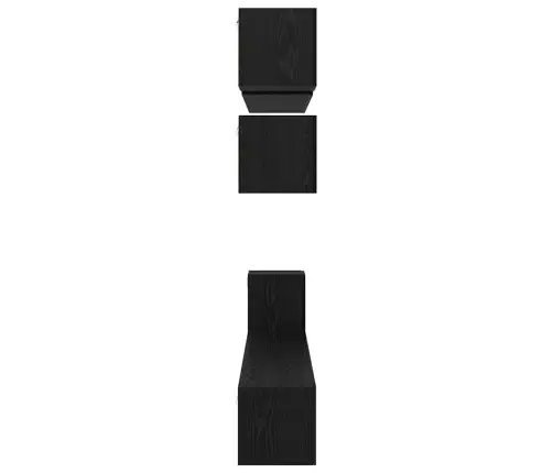 Tv Spintelių Komplektas Juodas Ąžuolas Apdirbta Mediena