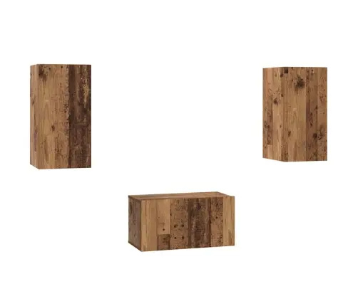Tv Spintelių Komplektas 3 Pcs Sena Mediena 60 X 30 X 30 Cm