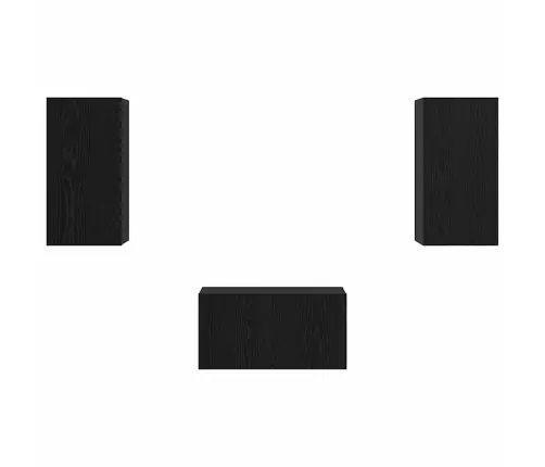 Telerikapi Komplekt Seinale Kinnitatav Must Tamm Tehispuit