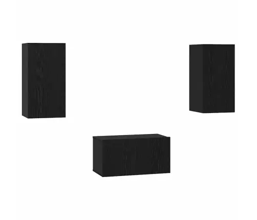 Telerikapi Komplekt Seinale Kinnitatav Must Tamm Tehispuit