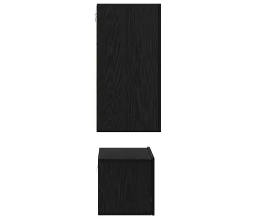 Telerikapi Komplekt Seinale Kinnitatav Must Tamm Tehispuit