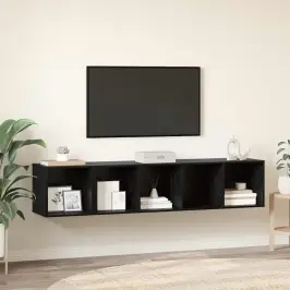 Tv Skapju Komplekts 2 Pcs Melns Ozols 37 X 37 X 142.5 Cm Vidaxl