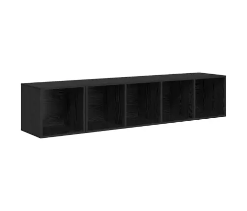 Tv Skapju Komplekts 2 Pcs Melns Ozols 37 X 37 X 142.5 Cm Vidaxl