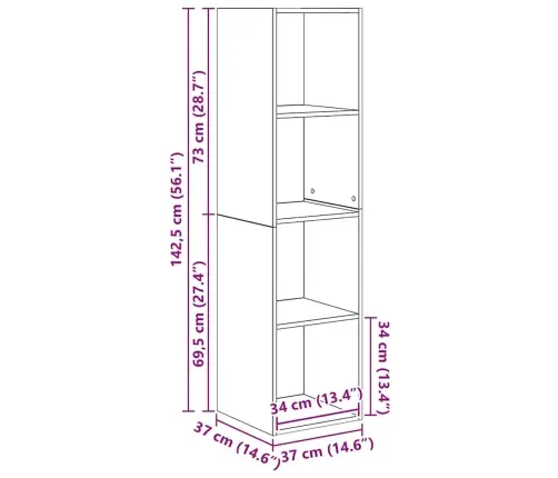 Tv Skapju Komplekts 2 Pcs Melns Ozols 37 X 37 X 142.5 Cm Vidaxl