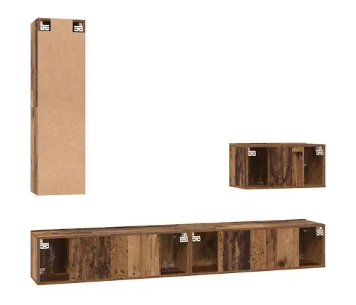 Tv Spintelės Komplektas 4 Pcs Sena Mediena 200 X 30 X 30 Cm