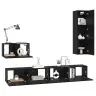 Seina Tv Kapid 4 Pcs Must Tamm 200 X 30 X 30 Cm Töödeldud Puit