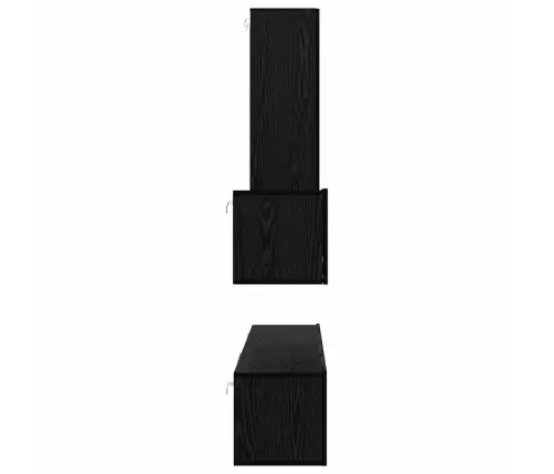 Seina Tv Kapid 4 Pcs Must Tamm 200 X 30 X 30 Cm Töödeldud Puit