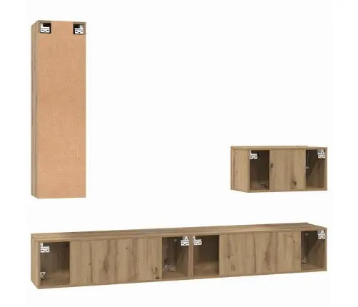 Sieninis Televizoriaus Stovas 4 Pcs Amatininkų Ąžuolas