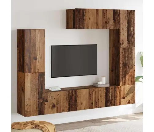 Telerikapi Komplekt 7 Pcs Vana Puit 80 X 30 X 30 Cm Tehispuit