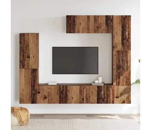 Telerikapi Komplekt 7 Pcs Vana Puit 80 X 30 X 30 Cm Tehispuit