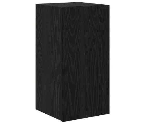 Tv Skapīšu Komplekts 7 Pcs Melns Ozols Inženierijas Koks Vidaxl