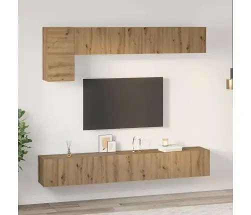 Tv Skapīšu Komplekts 5 Pcs Amatnieku Ozola Vidējs 100 Cm Vidaxl