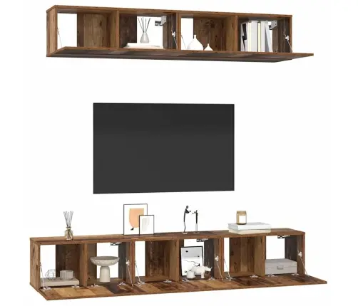 Tv Spintelių Komplektas 5 Pcs Sena Mediena 100 X 30 X 30 Cm