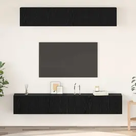 Tv Skapīšu Komplekts 5 Pcs Melns Ozols 100 X 30 X 30 Cm Vidaxl