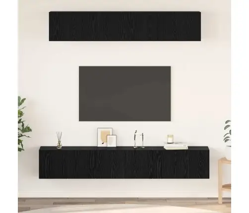 Tv Skapīšu Komplekts Cits 5 Pcs Melni Ozoli 80 X 30 X 30 Cm Vidaxl