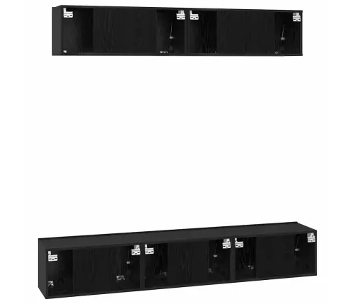 Tv Skapīšu Komplekts Cits 5 Pcs Melni Ozoli 80 X 30 X 30 Cm Vidaxl