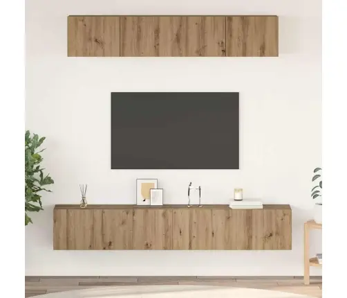 Tv Spintelių Komplektas 5 Pcs Artisano Ąžuolo 100 X 30 X 30 Cm
