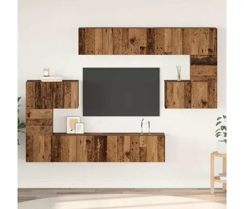 Tv Skapīšu Komplekts Cits 8 Pcs Vecs Koks 80 X 30 X 30 Cm Vidaxl