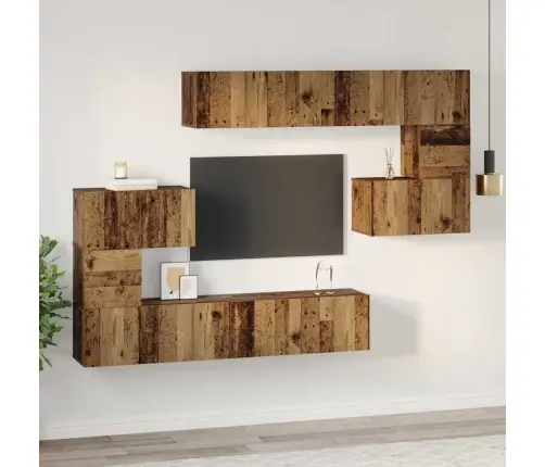 Tv Skapīšu Komplekts Cits 8 Pcs Vecs Koks 80 X 30 X 30 Cm Vidaxl