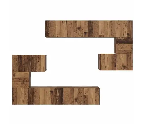 Tv Skapīšu Komplekts Cits 8 Pcs Vecs Koks 80 X 30 X 30 Cm Vidaxl