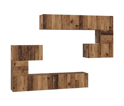 Tv Skapīšu Komplekts Cits 8 Pcs Vecs Koks 80 X 30 X 30 Cm Vidaxl