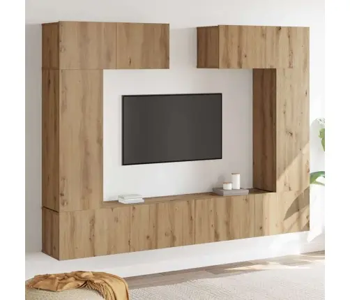 Televizoriaus Spintelės Rinkinys 6 Pcs Artisano Ąžuolo