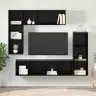 Tv Spintelių Komplektas 4 Pcs Juoda Ąžuolo 37 X 37 X 142.5 Cm