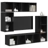 Tv Spintelių Komplektas 4 Pcs Juoda Ąžuolo 37 X 37 X 142.5 Cm